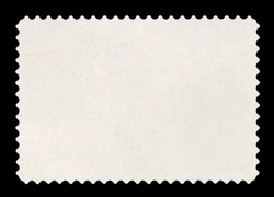 Blank postage stamp - Isolated on Black (Clipping path included)
