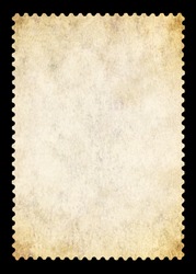 Blank postage stamp - Isolated on Black background
