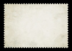 Blank postage stamp - Isolated on Black background
