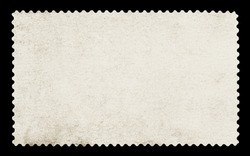 Blank postage stamp - Isolated on Black background	