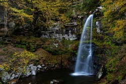 Plattekill Falls - Long Exposure of Waterfall in Autumn - Catskill Mountains + Appalachian Mountain Region - New York