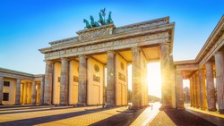 the famous brandenburg gate in berlin, germany