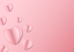 Vector symbols of love for Happy Women's, Mother's, Valentine's Day, birthday greeting card design on pink background.