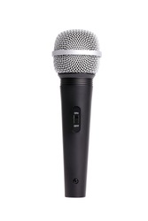 Dynamic microphone isolated on white background, clipping path 