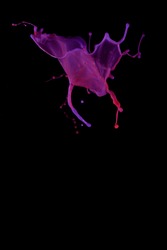 Pink splash on black background to layer, composite and blend with your own product images to add movement, color and vibrancy