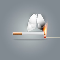 World no tobacco day, 31 May, a concept for stop smoking. Cigarette smoking is the number one risk factor for lung cancer. Smoking can kill you. Vector illustration.