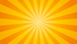 Orange And Yellow Sunburst Background - Vector Illustration