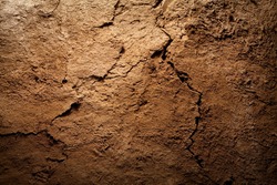 Textured background - dry cracked brown earth