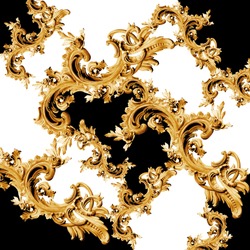 golden baroque and  ornament elements