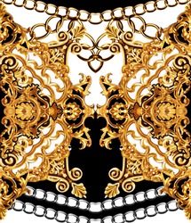 golden baroque and  ornament elements