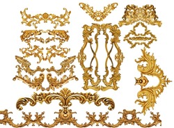 Golden baroque and  ornament elements
