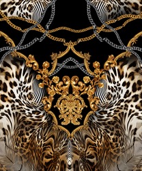 baroque leopard  background