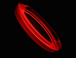 Abstract ring color red LED neon light on long exposure shot.