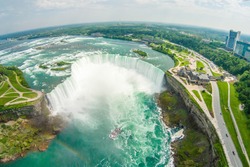 Niagara Falls Aerial skyline shot