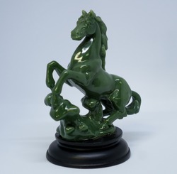 Jade horse sculpture.