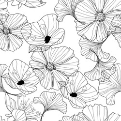 flowers pattern.  line illustrations.
pencil drawing