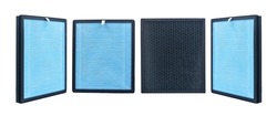 Close-up photo in different angle of Air purifier filters, clipping path Included.