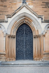 Doorway to an ancient Scottish church 