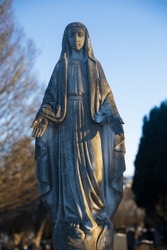 Graveyard Sculpture of the Virgin Mary