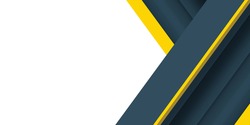 Tech corporate background with abstract geometric shapes. Vector blue yellow on white graphic design