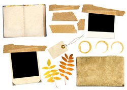 Collection elements for scrap booking. Objects isolated over white