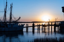 Beaufort South Carolina Shrimp Boats at Sunset