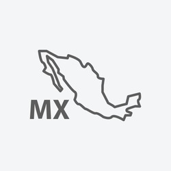 Mexico icon line symbol. Isolated vector illustration of  icon sign concept for your web site mobile app logo UI design