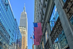 Empire State Building and US Flag