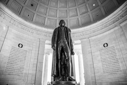 Statue of Thomas Jefferson inside memorial
