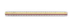 Triangle scale ruler on white background