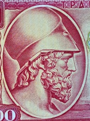a portrait of General Themistocles on a bank note from Greece