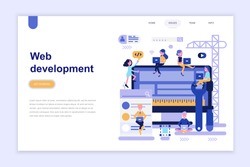 Landing page template of web development modern flat design concept. Learning and people concept. Conceptual flat vector illustration for web page, website and mobile website.