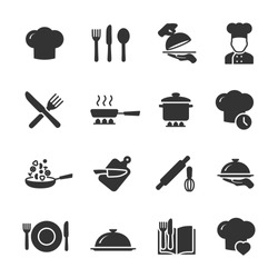 Vector set of cooking icons.
