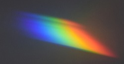 Spectrum cast by a prism in a physics laboratory