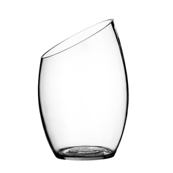 Glass vase, on a  isolated white background.