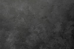 Black stone or slate background or texture, horizontal