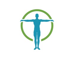 Health Human anatomy of man  logo icon vector illustration