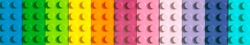 Many toy blocks in different colors making up one large square shape in top view. Toys and games.