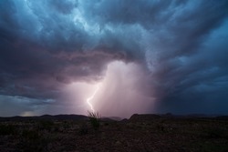 A lightning strike Safford, Arizona during monsoon season.