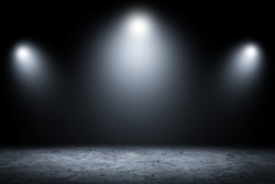 Abstract dark room studio wall background and display your product.Gray empty show product.