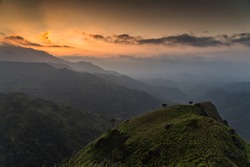 View of Ella Rock from Little Adam's Peak, Sri Lanka