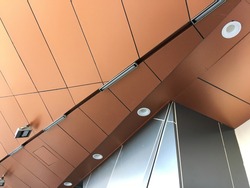 close up view of aluminium composite ceiling