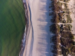 The shore of the Baltic Sea. Drone view.