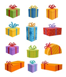 Colored Gift Boxes with Ribbon 