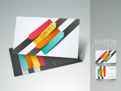 Stylish professional and designer business card set or visiting card set with colorful stripes. 