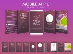 Material Design UI, UX and GUI Screens with Chat, Login, Map, Create Account and Contact List feature for Online Communication and Dating Mobile App, responsive website.