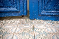 Blue chapel door
