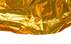 Crumpled gold aluminum texture background
