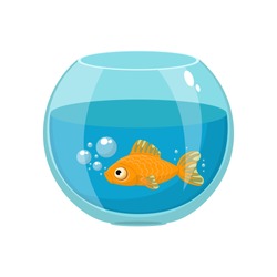 Artistic fish glass aquarium vector design illustration isolated on white background