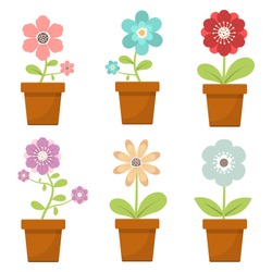 Home flower in pot vector design illustration isolated on white background